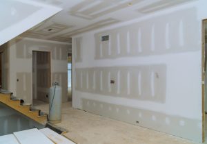 Construction building industry new home construction interior drywall tape and finish details new home before installing